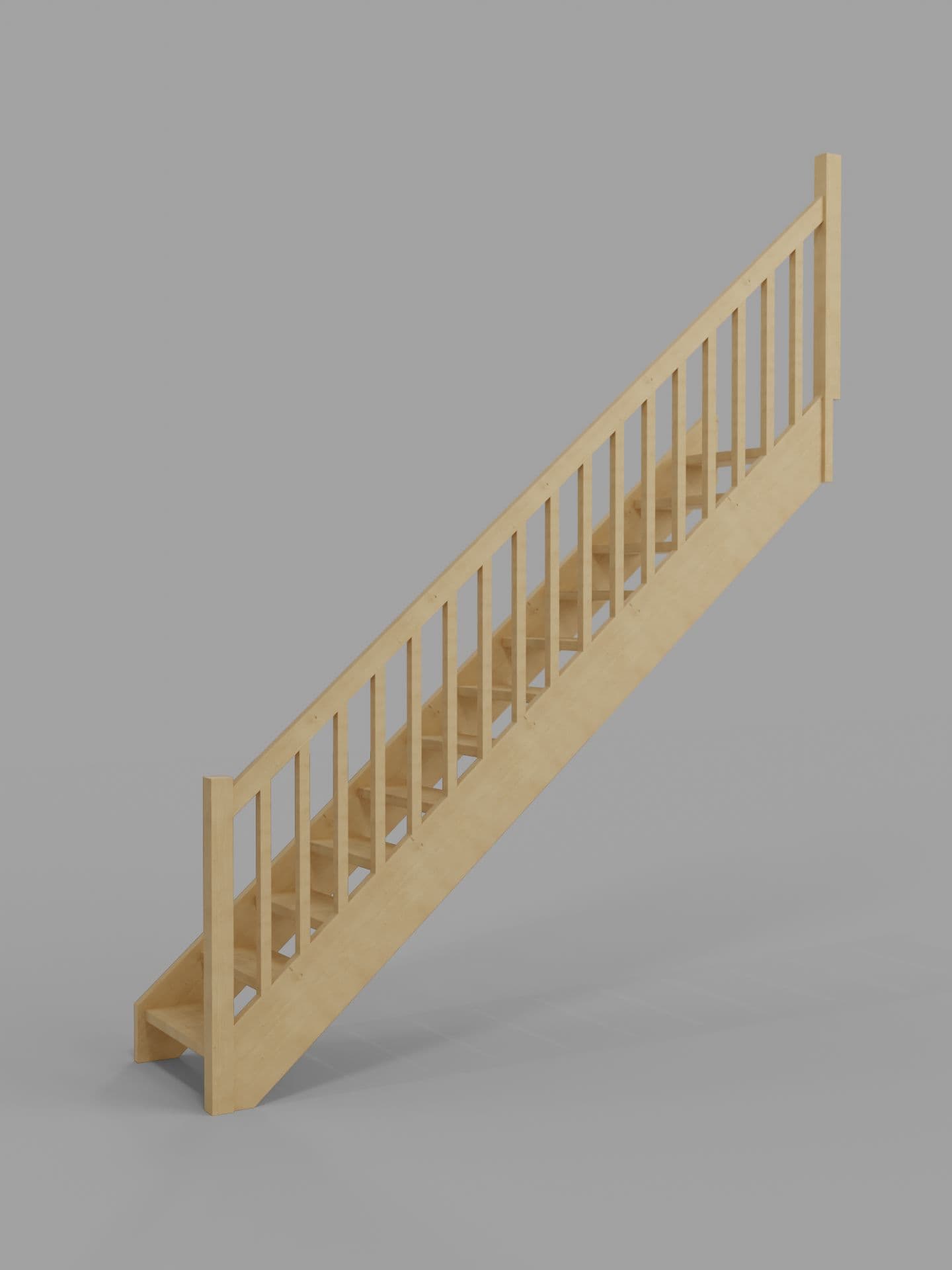 Прямая лестница без покраски