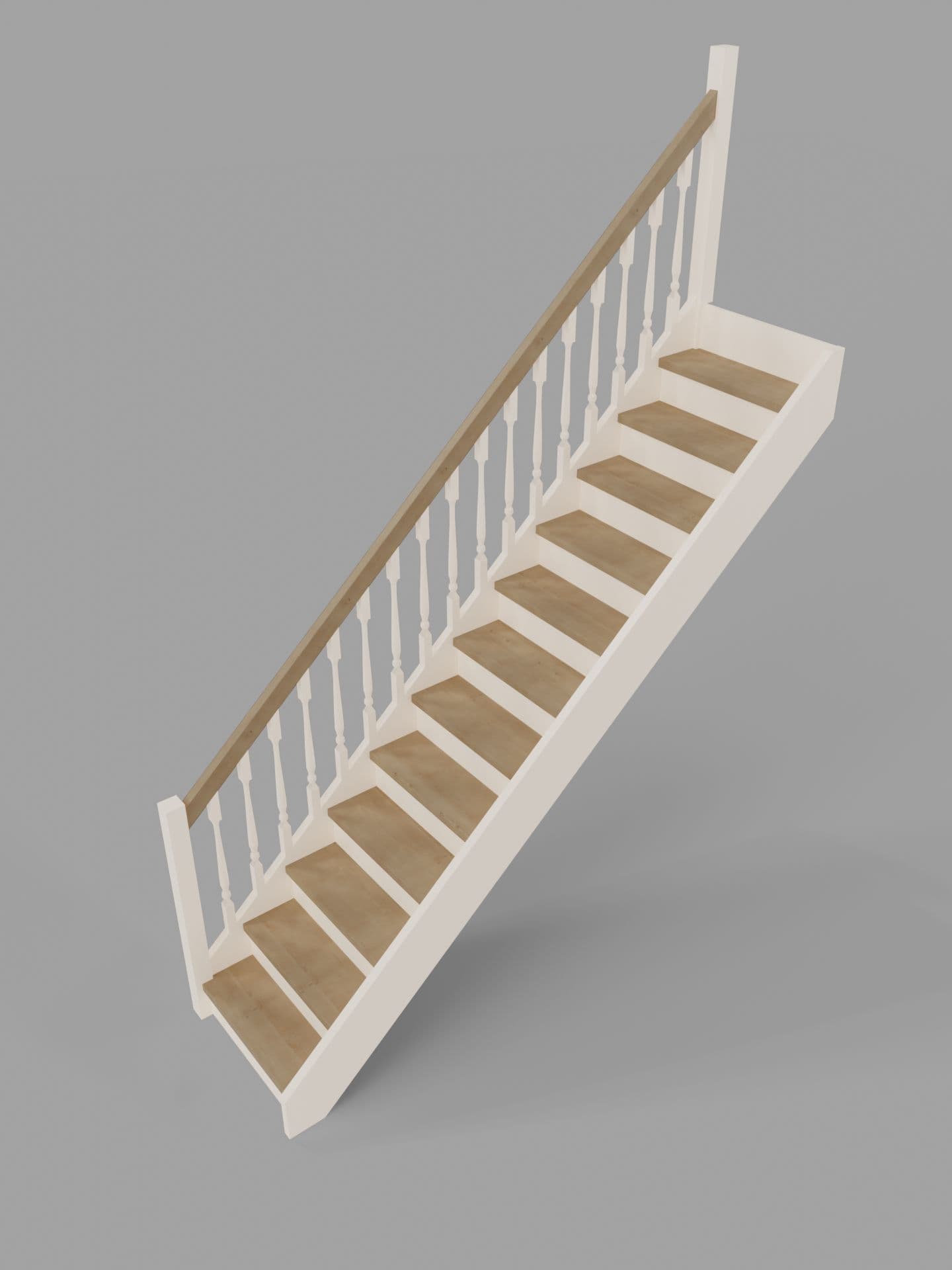 Прямая лестница с ограждением